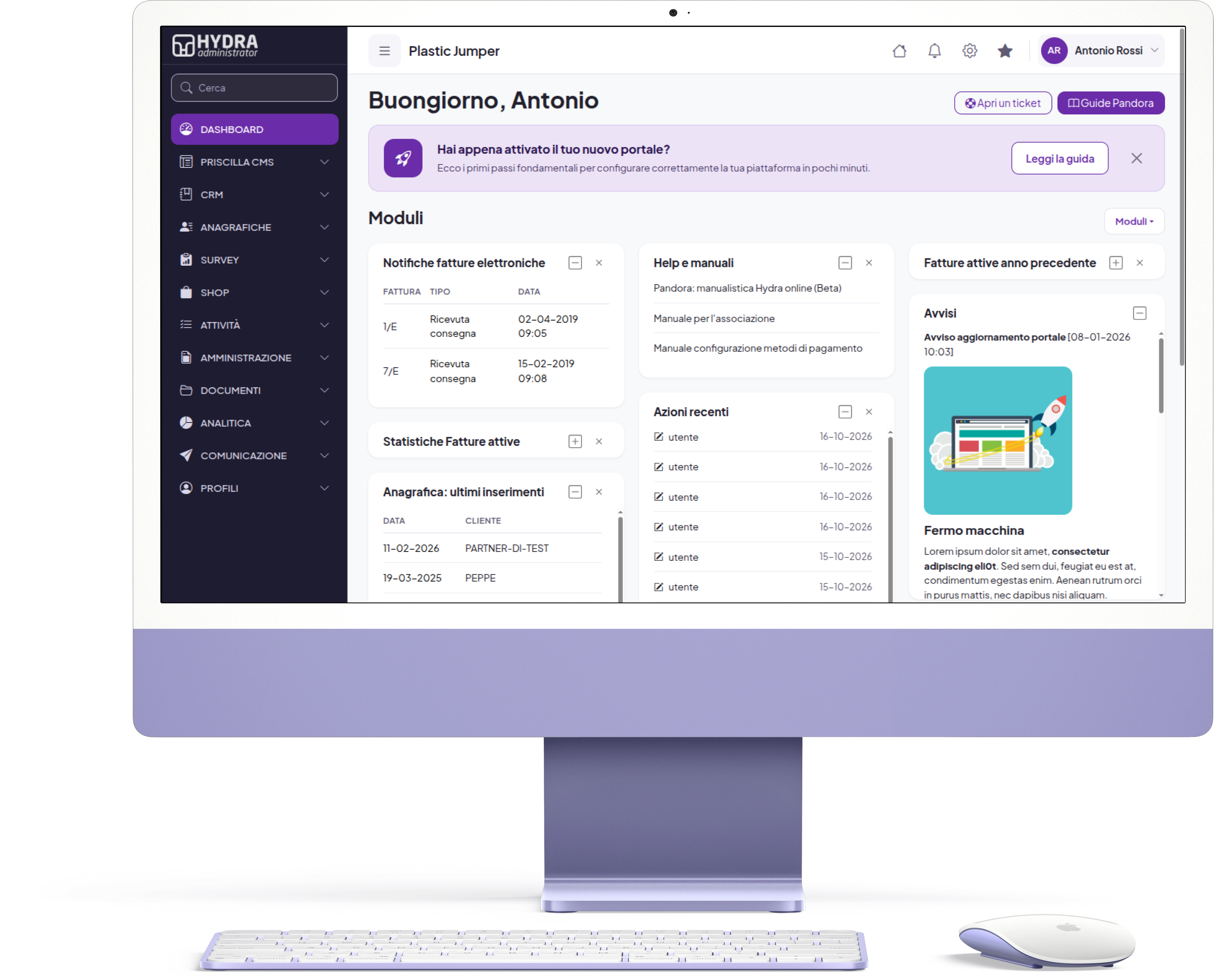 La dashboard di hydra diventa cruscotto!