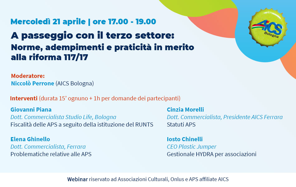 Webinar aics per il terzo settore, 21 aprile 2021